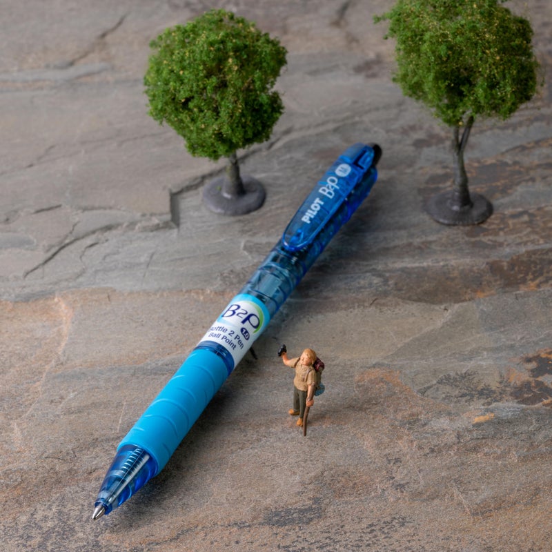 PILOT B2P - Bottle to Pen Refillable & Retractable Ball Point Pen Made From Recycled Bottles, Medium Point, Black Ink, 5-Pack (32812) - Image 5